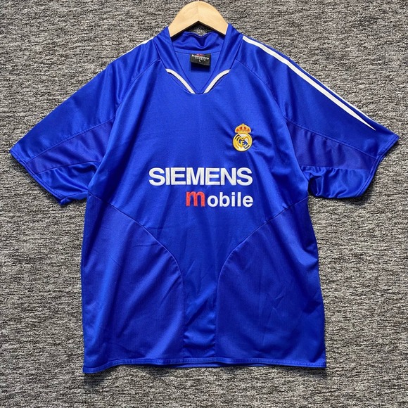 Vintage Real Madrid Siemens Mobile Jersey Men Large L Blue Soccer Shirt Fan Gear